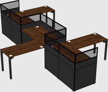 L-shape cubicles