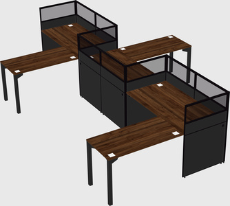 L-shape cubicles