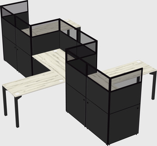 L-shape cubicles