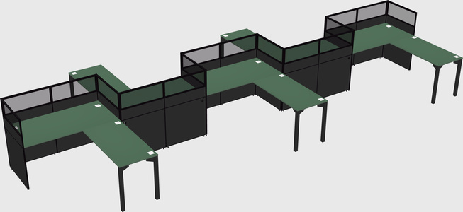 L-shape cubicles