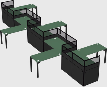 L-shape cubicles