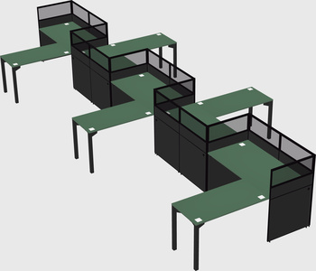 L-shape cubicles