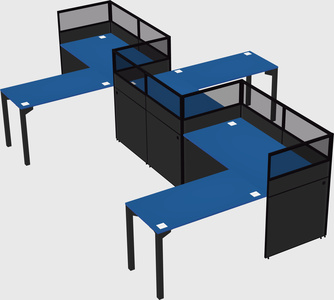 L-shape cubicles