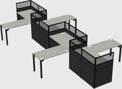 L-shape cubicles