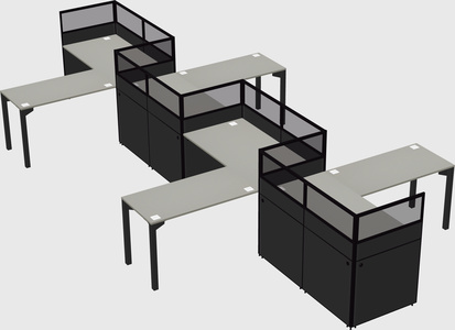 L-shape cubicles