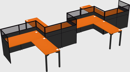 L-shape cubicles