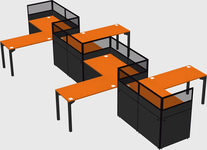 L-shape cubicles