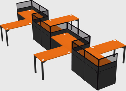 L-shape cubicles