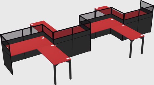 L-shape cubicles