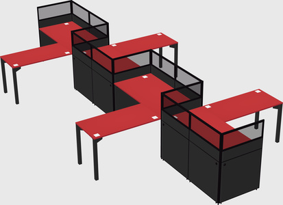 L-shape cubicles