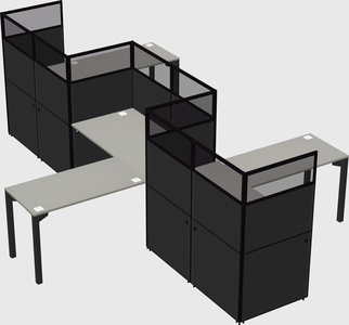 L-shape cubicles