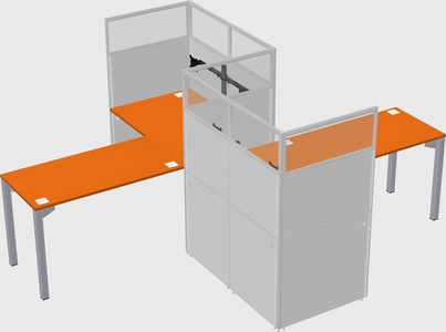 L-shape cubicles
