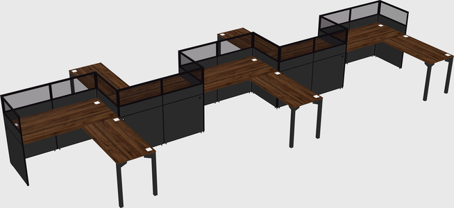 L-shape cubicles
