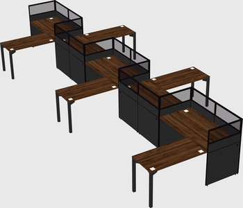 L-shape cubicles