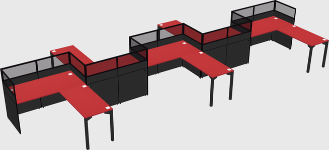 L-shape cubicles