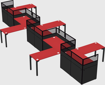 L-shape cubicles