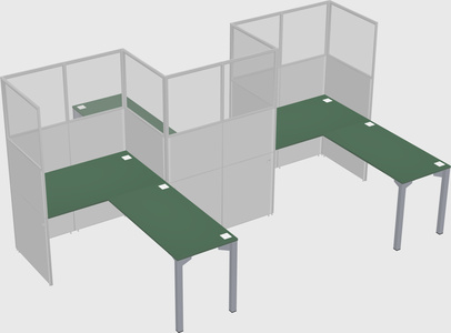 L-shape cubicles