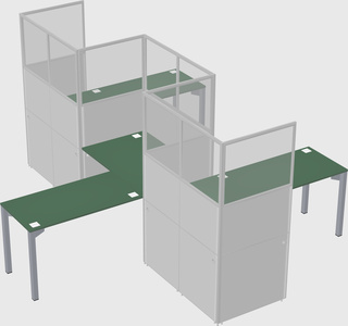 L-shape cubicles