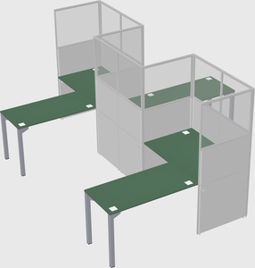L-shape cubicles