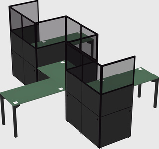 L-shape cubicles