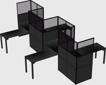 L-shape cubicles