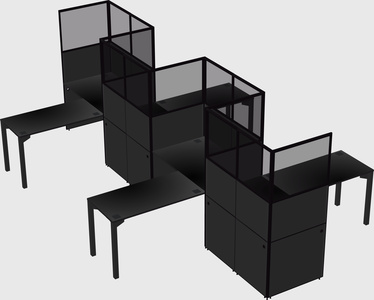 L-shape cubicles