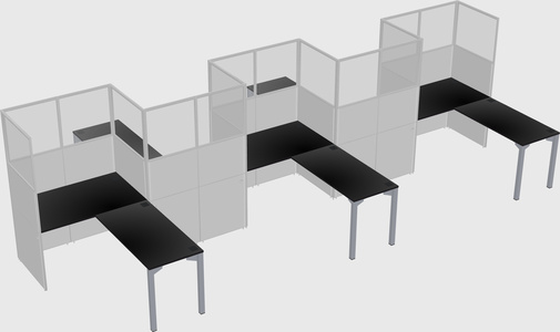 L-shape cubicles