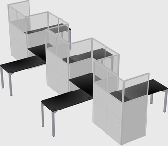 L-shape cubicles