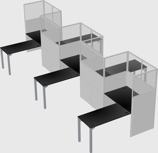 L-shape cubicles