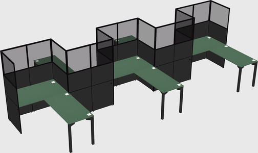 L-shape cubicles