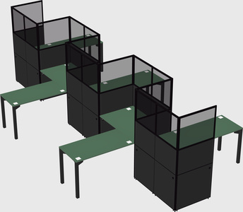 L-shape cubicles