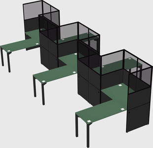 L-shape cubicles