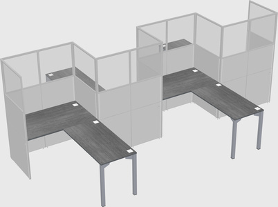 L-shape cubicles