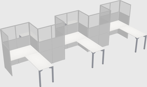 L-shape cubicles