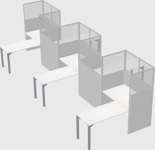 L-shape cubicles
