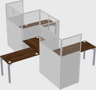 L-shape cubicles