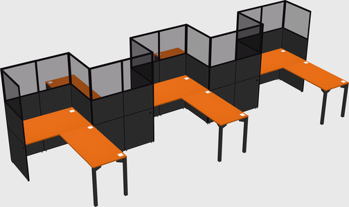 L-shape cubicles
