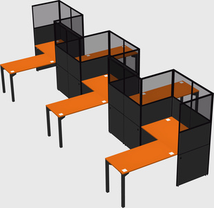 L-shape cubicles
