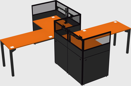L-shape cubicles