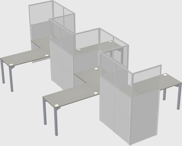 L-shape cubicles