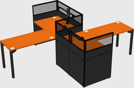 L-shape cubicles