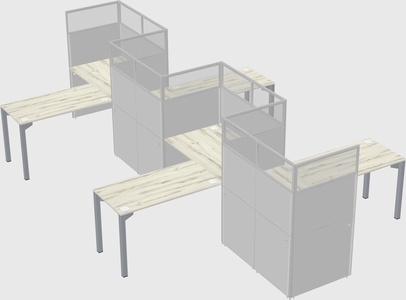 L-shape cubicles