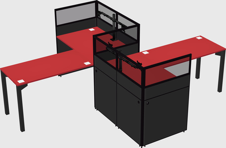 L-shape cubicles
