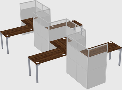 L-shape cubicles