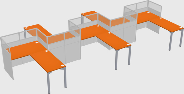 L-shape cubicles