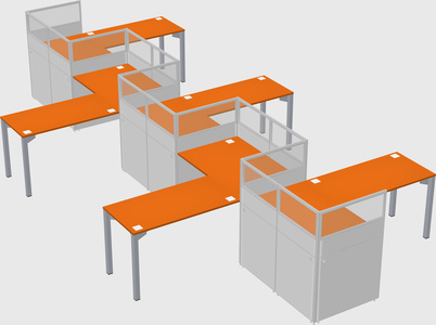 L-shape cubicles