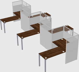 L-shape cubicles