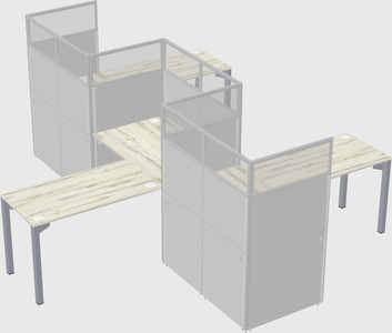 L-shape cubicles