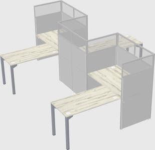 L-shape cubicles
