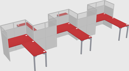 L-shape cubicles